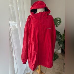 Columbia Red‎ Waterproof Rain Jacket Hooded Windbreaker 4XT Tall